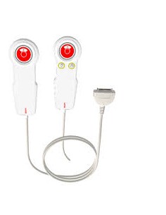 Mini manipulateur étanche, 1 bouton rouge avec symbole infirmière + 1 voyant, 2 télécommandes d'éclairage, 1 câble de 6 m avec p 2