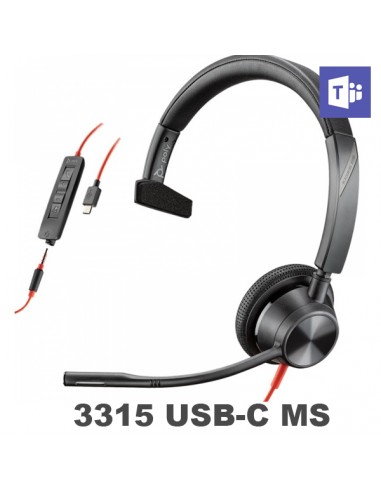 Poly - Plantronics Blackwire 3315 USB-C MS